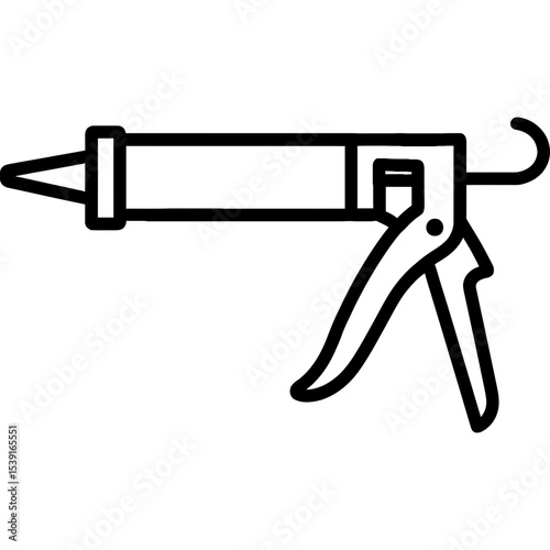 Caulk gun outline icon vector