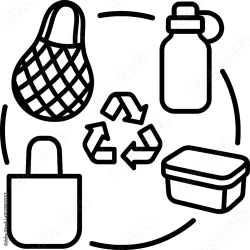 Clean design of ecofriendly symbols