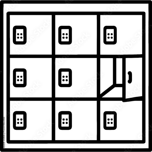 Coworking locker bank outline icon vector