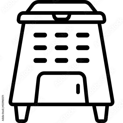 Compost bin outline with ventilation slots