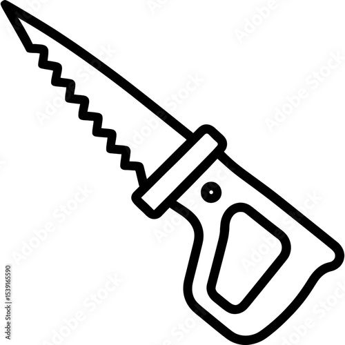 Drywall saw outline icon vector