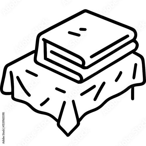 Drop cloths outline icon vector
