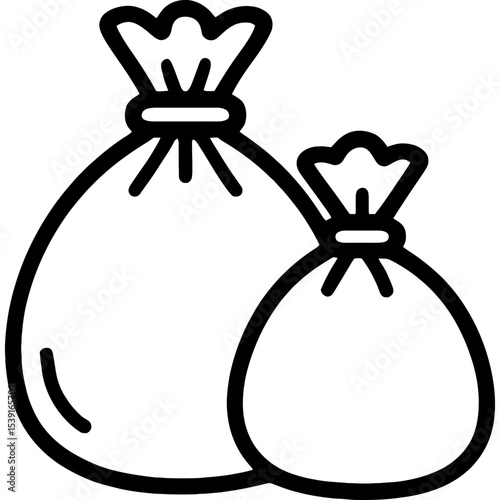 Trash bag icon with drawstring closure
