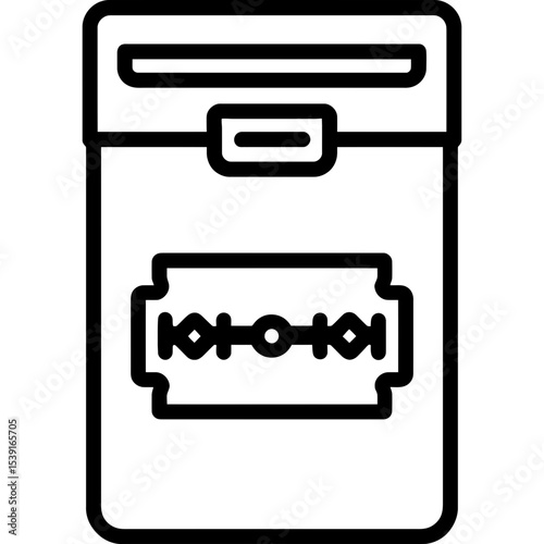 Minimalist razor blade dispenser icon