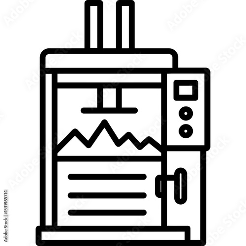 Outline Icon of Waste Compactor