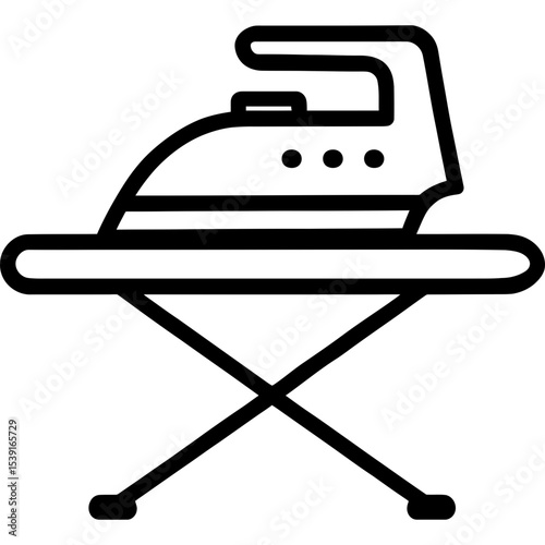 Minimalist iron and board vector icon