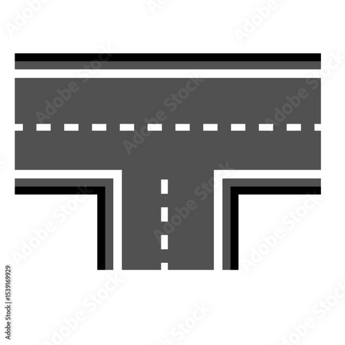 Road and highway in perspective icon. Road path with different bends. The road connects the cities road pieces in graphic style. Vector illustration isolated on transparent background