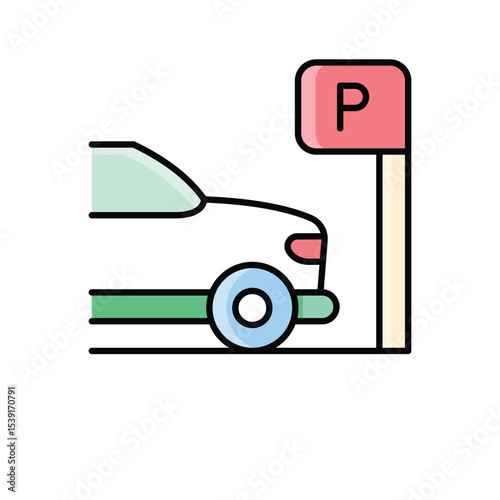 Car Parking  Icon vector