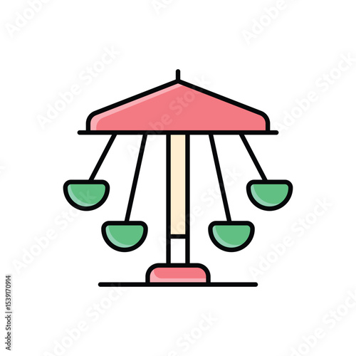 Chair Swing Ride  Icon vector