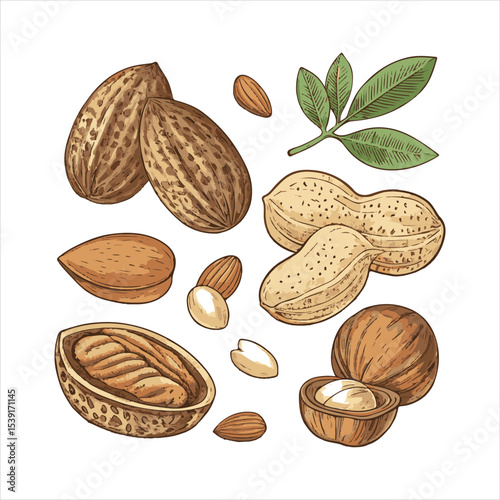 Nuts collage.