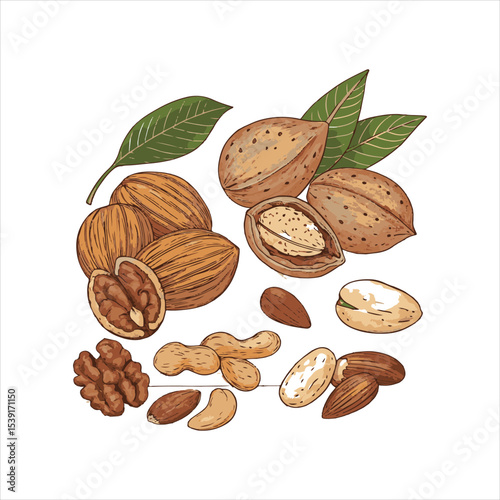 Nuts collage.