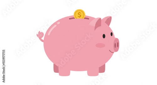 piggy bank isolated on white
