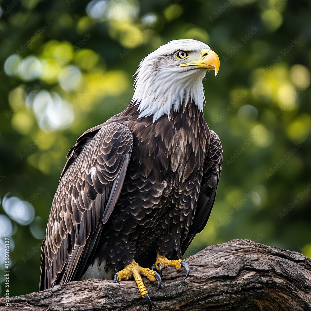 Obraz premium American bald eagle on a branch.