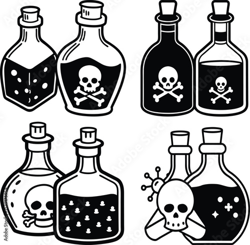 Old Apothecary Poison Jar – Skull Warning Label Art

