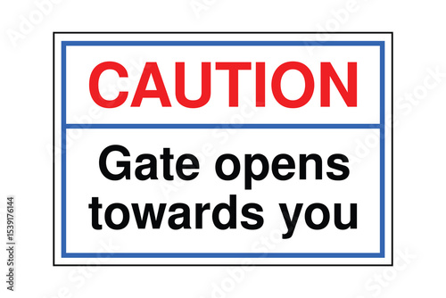Download Caution Gate Opens Toward You Sign – Printable Safety Notice for Entrance Awareness