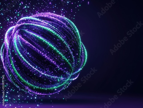 Abstract sphere of glowing particles