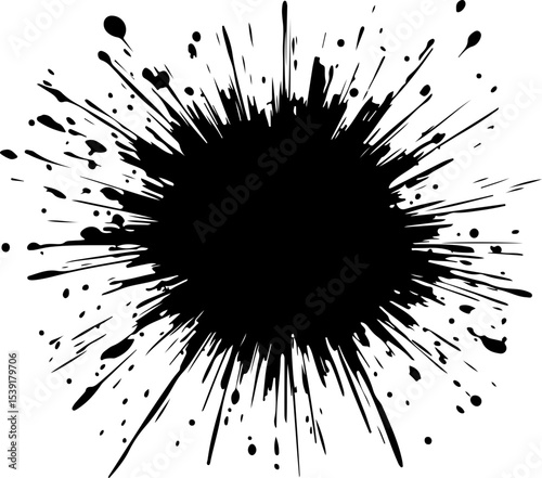abstract black paint and ink splatter