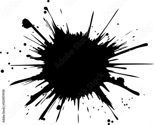 abstract black paint and ink splatter