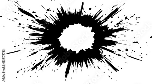 abstract black paint and ink splatter