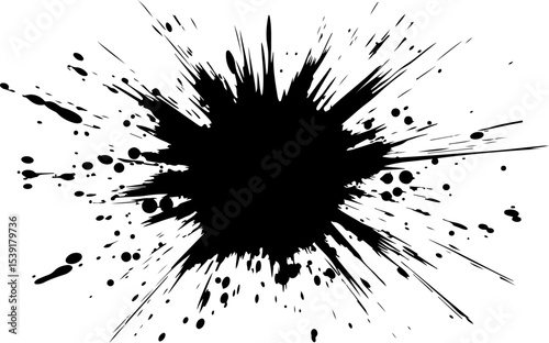 abstract black paint and ink splatter