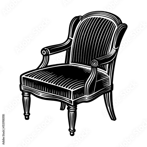 Find vintage armchair furniture illustration vector image for antique furniture collectors online now