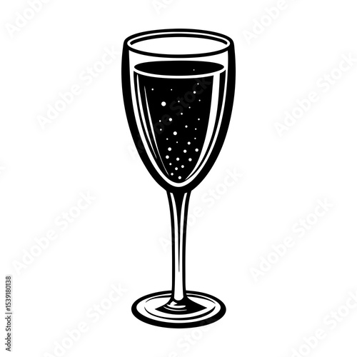 Isolated champagne glass vector illustration for celebration design and party decoration element art