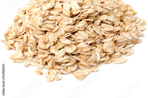 pile of oatmeal isolated on white background