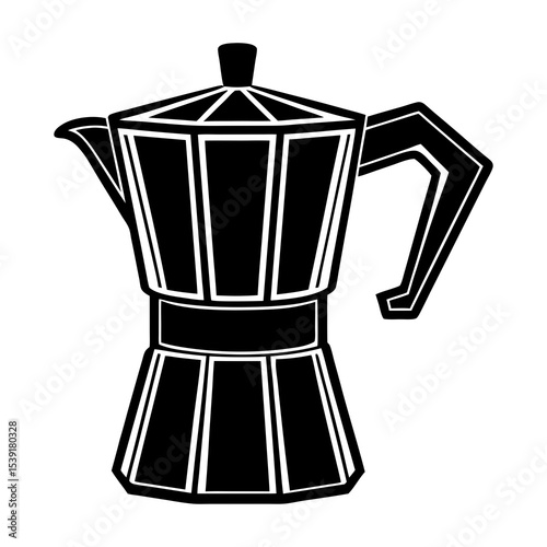 Explore the art of italian coffee making with a moka pot vector illustration for coffee lovers