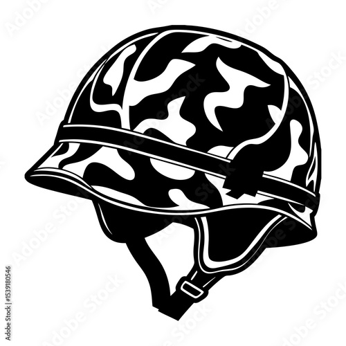 Explore military helmet vector art: camouflage army helmet, soldier gear, and protective headwear design