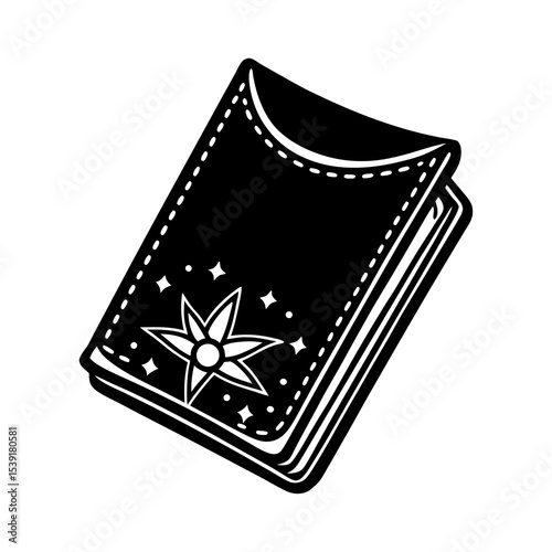 Isolated black and white book with star design vector illustration for graphic design resource needs