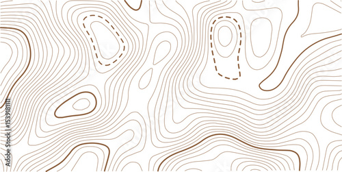 Abstract topo contour map on white background, Topographic map Topographic contour lines map seamless pattern. Geographic mountain relief diagram line wave carve pattern