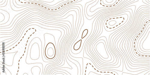 Abstract topo contour map on white background, Topographic map Topographic contour lines map seamless pattern. Geographic mountain relief diagram line wave carve pattern