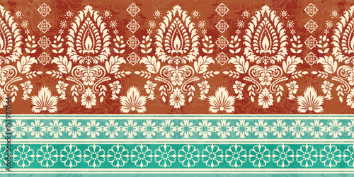 Motifs Ikat floral paisley embroidery floral. ikat ethnic Saree Sarong oriental pattern traditional.Ikat embroidery style abstract embroidery design for texture,fabric,clothing,wrapping,decoration