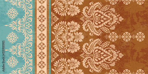 Motifs Ikat floral paisley embroidery floral. ikat ethnic Saree Sarong oriental pattern traditional.Ikat embroidery style abstract embroidery design for texture,fabric,clothing,wrapping,decoration