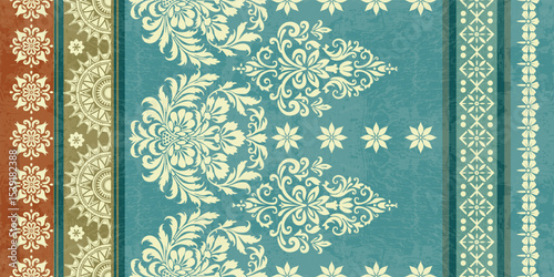 Motifs Ikat floral paisley embroidery floral. ikat ethnic Saree Sarong oriental pattern traditional.Ikat embroidery style abstract embroidery design for texture,fabric,clothing,wrapping,decoration