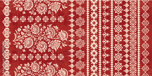Motifs Ikat floral paisley embroidery floral. ikat ethnic Saree Sarong oriental pattern traditional.Ikat embroidery style abstract embroidery design for texture,fabric,clothing,wrapping,decoration