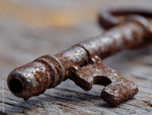 Close-up of an old, rusty m...