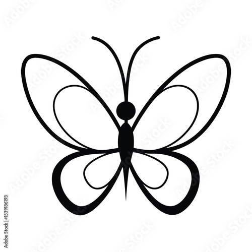 Charming butterfly illustration with heart shaped wings perfect for valentine s day or romantic designs