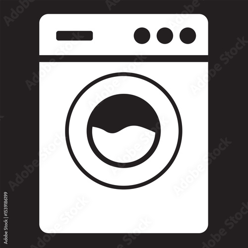 washing machine vector icon set on white background.