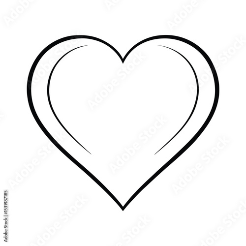 Classic red heart shape simple elegant vector graphic for valentine s day love romance designs