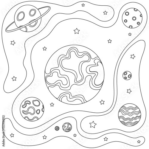 Cosmic background contur vector illustration
