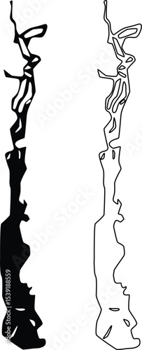 Map of Aspetuck Reservoir Connecticut USA Silhouette Flat and Outline Design