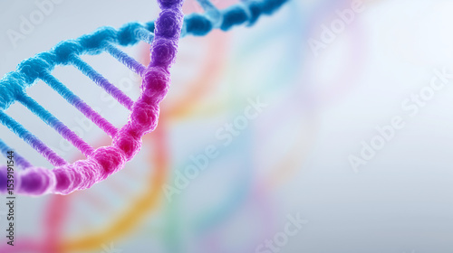 Vibrant Multi-Color DNA Model for Genetic Research Display