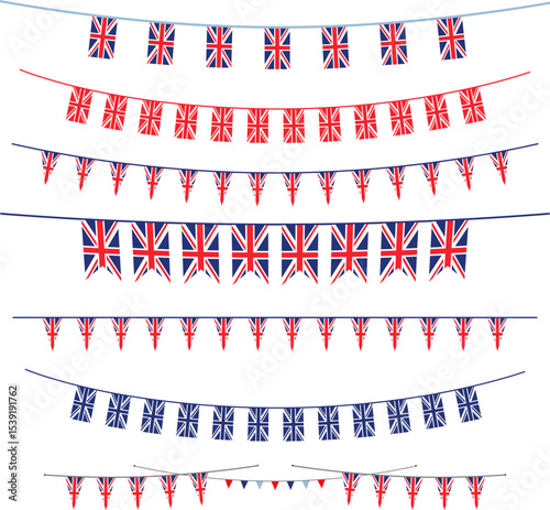 Union jack flags set