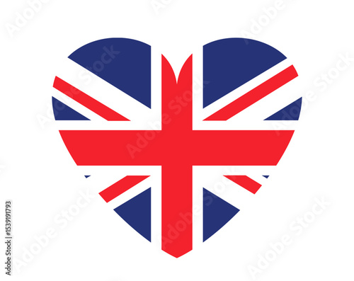 Union jack heart-shaped