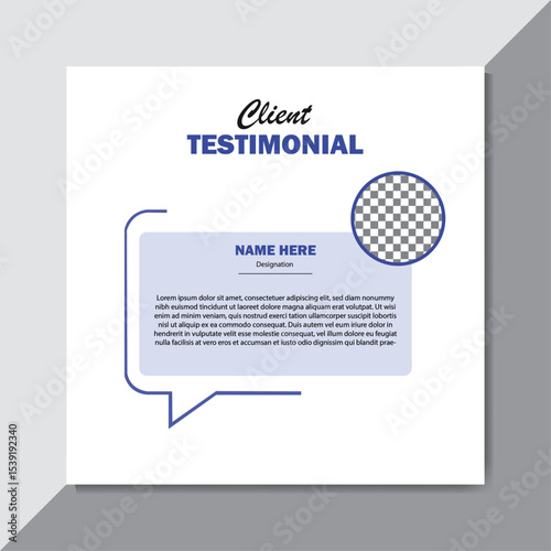 Modern professional  vector Client Testimonial design with platinum and white color.
