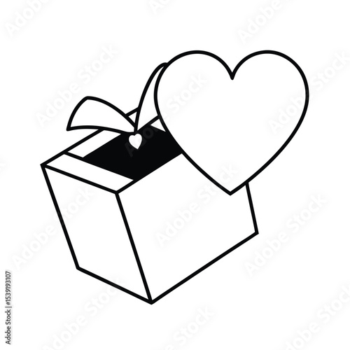 Romantic red heart in a gift box elegant vector illustration for valentine s day anniversary or love theme designs
