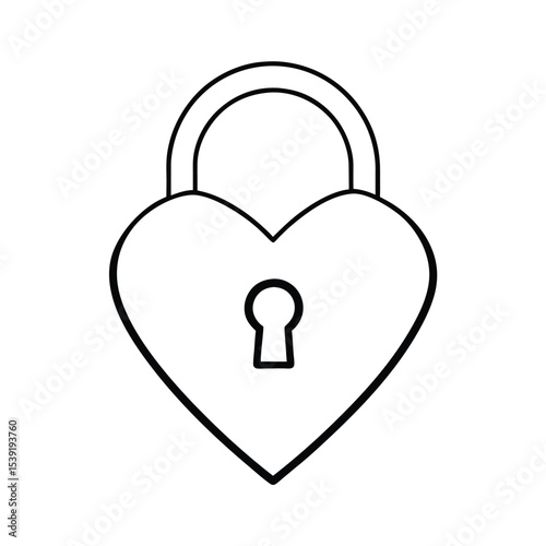 Intricate heart shaped lock design with detailed keyhole and ornate frame