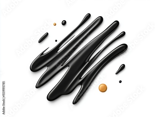 Abstract Black and Gold Liquid Splashes
