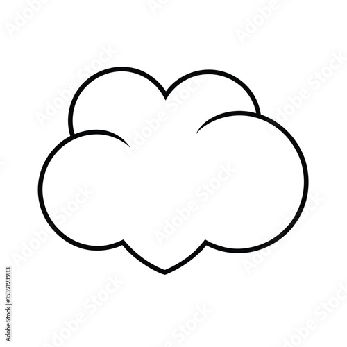 Romantic heart shaped cloud design element for valentine s day love and weather graphics